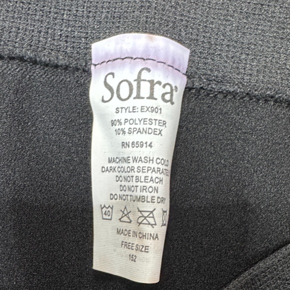 Sofra Women's Black Leggings Free size NWT S-L - Picture 7 of 8